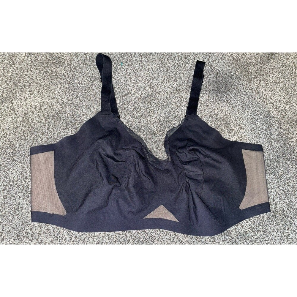 Honeylove Crossover Bra Size 2X Black Wireless LiftWear No Underwire Mesh